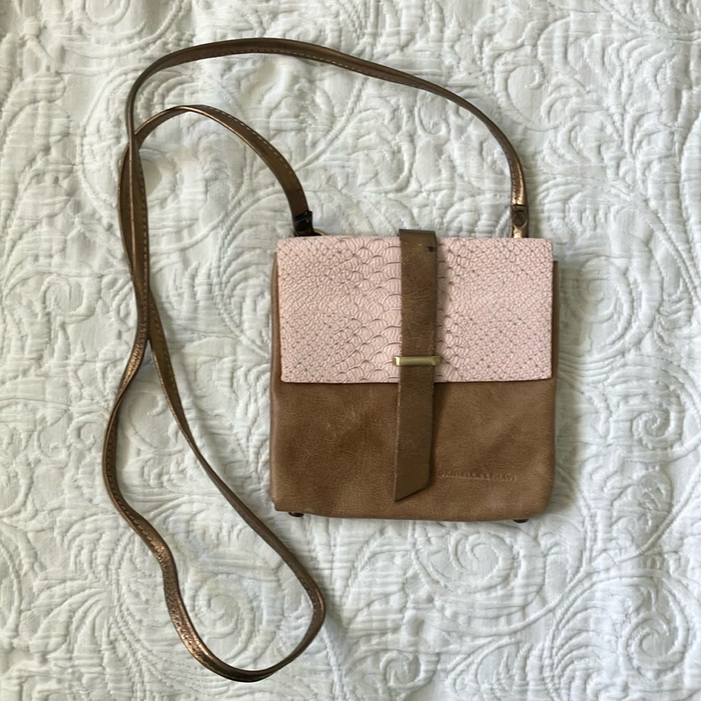 Daniella Lehavi Elegant Pink and Tan Crossbody Bag